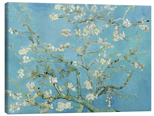 Posterlounge Mandelblüte Leinwandbild | 80 x 60 cm von Vincent van Gogh Türkis Wandbilder Wanddeko