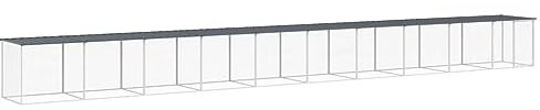vidaXL Hühnerkäfig, Hühnerstall mit Dach, Geflügelstall für Hühner Henne Kleintiere, Hühnerhaus Kleintierstall Kleintierkäfig, Anthrazit Verzinkter Stahl