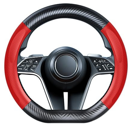ZPPFF Auto Lenkrad Abdeckung für Mercedes Benz GLE SUV/Coupe 250d 300d 320 350/d 400/d 450 500 Anti Rutsch Atmungsaktiv Geruch Frei Material Leder Alle Jahreszeiten Universal,Red-D