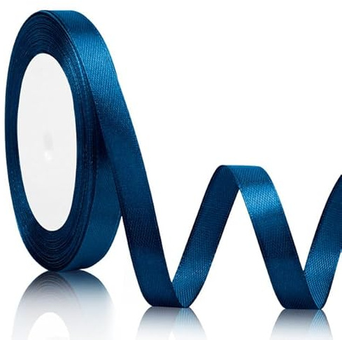 Nastro Blu Marino per Bomboniere - Tricolore Ribbon for Inaugurazione - 10mmx22m Colorato per Regalo