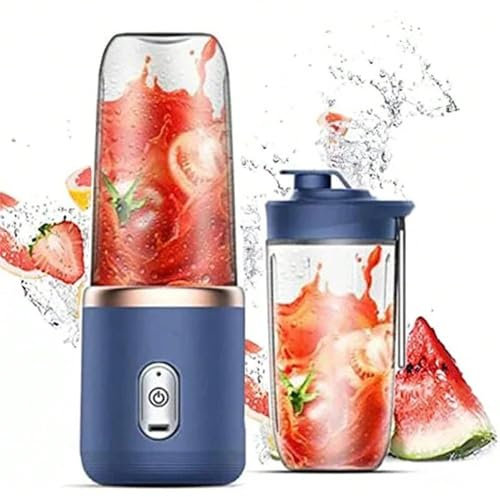 Stock Lider-Batidora Portátil Licuadora, para Smoothie o Batidos, Mezcladora Personal, Portable Blender, Licuadora de Frutas Inalámbrica Recargable USB Deporte, Camping, Fitness. (Azul)