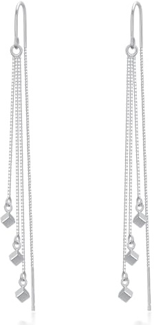 Gewinde Ohrringe 925 Sterling Silber Kristall Lange Charm Dangle Drop Ohrringe Schmuck Geschenke für Ladies Damen