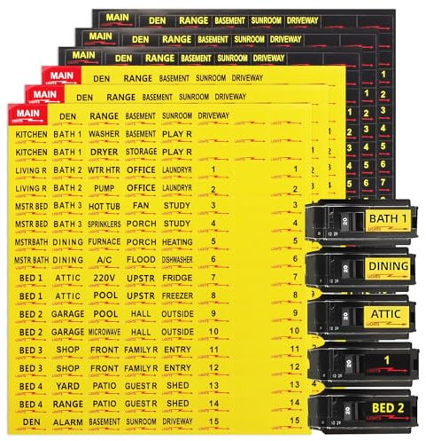 Betinyar Lot de 6 étiquettes autocollantes pour disjoncteur électrique