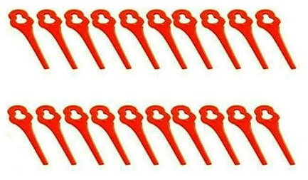 20/100 Stück Kunststoffklingen for FUXTEC FX-E1RT20 Akku-Rasentrimmer, langlebiges Kunststoffmesser, Rasenmäher-Zubehör(20PCS)
