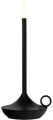 Idena 50121 - LED Tischlampe touch in Schwarz, Wiederaufladbare Lampe für den Innenraum, ca. 26 cm, Tischleuchte mit 3 Modi