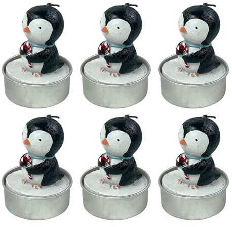 Pinguin-Kerze, Cartoon-Pinguin, geruchlose Kerze, 3 Stunden lange Brenndauer, handgefertigte kleine Teekerzen, Cartoon-Kerze für Geburtstag, Festival, Hochzeit, Heimdekoration