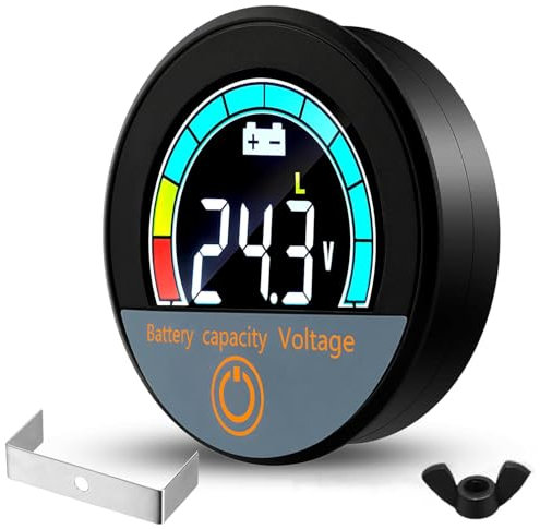 Battery Capacity Voltage Monitor IP67 Waterproof with Low-Voltage Alarm 12V 24V 36V 48V 60V 72V 84V DC Battery Tester for Lithium/Lead-Acid Batteries Gauge Volt Meter for Golf Cart, Car, Motorcycle