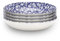 Wade WA967047BLU Eton Set of 4 Pasta Bowls with Blue Strawberry Design, Crafted from Earthenware, Made in Stoke-on-Trent, 22.5m, Blue
