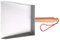 Recogedor de mano de acero inoxidable, borde de metal plano, mango ergonómico de madera, uso a largo plazo, 11,5 x 14 x 4 cm, para cocina, baño, sala de estar