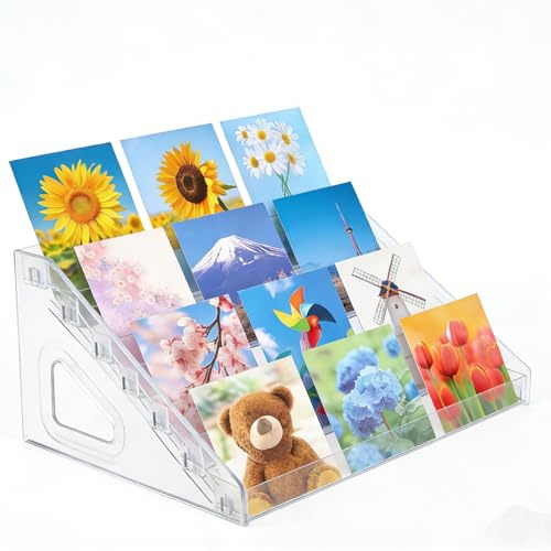 Kartenständer mit 7 Ebenen, Acryl-Grußkartenständer, transparenter Visitenkartenhalter für Schreibtisch, Briefmarken, Postkarten, Post, Grußkartenhalter für Einzelhandel, Theke, Schreibtisch, 31 x