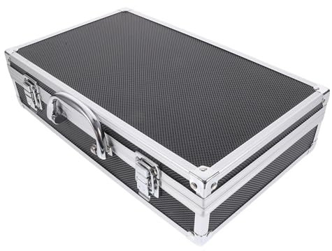 GALPADA Microphone Organizer Box Aluminum Case for 2 Wireless Mics Storage for Karaoke Audio Equipment Holder