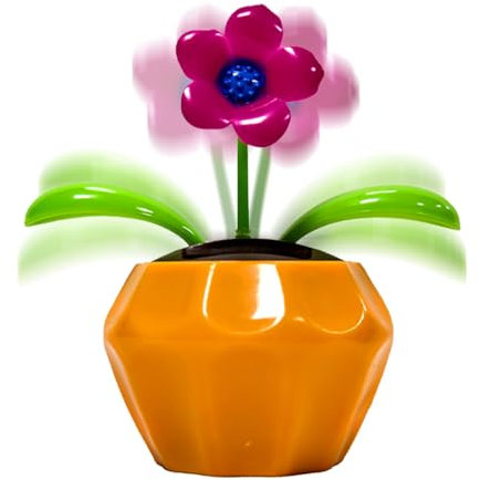 Figuras de baile solar, decoración de automóvil alimentada por energía solar, decoración resistente a la intemperie, 4.5 x 4.3 x 2.36 pulgadas, divertido accesorio interior, flor oscilante automática