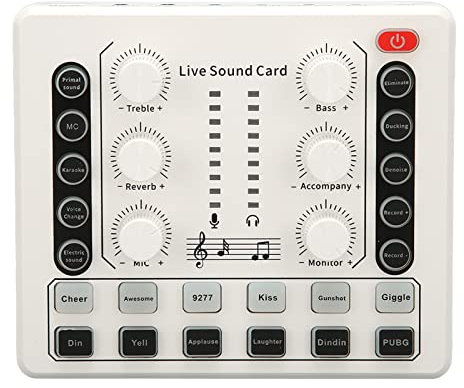 Live Sound Karte Sound, Mischpult Mixer mit Ambient Light Rauschunterdrückung Klarer Klang für DJ Mixer Musik Studio