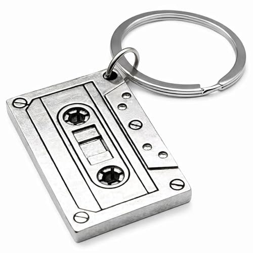 Roar Schlüsselanhänger Kassette Retro Vintage Audio Tape - 3,7 x 2,3 cm - Geschenkidee für Musiker Musikfans Musikliebhaber DJs Musik Produzenten Nostalgie Accessoire