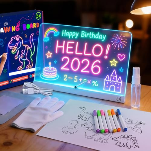 Allinside LED Zeichenbrett mit 7 Farbmodi, A4 Acryl Lichttisch zum Zeichnen und Nachzeichnen, USB‑betriebene Lichttafel für Künstler, Hobbyzeichner und Erwachsene, Zeichenwerkzeug für Büro und Hobby