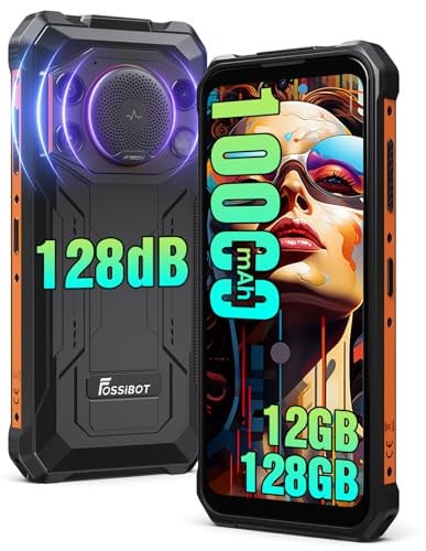 FOSSiBOT F110L Smartphone Rugged 10000mAh, Altoparlante 128dB Telefono indistruttibile, Android 15 12GB+128GB/2TB, Display 6.745” 50MP AI Dual Camera, IP68/69K 4G SIM(2026)