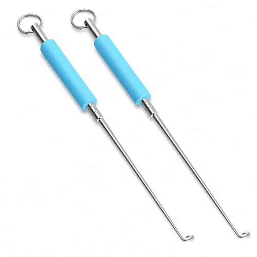 2 Pack Stainless Steel Fishing Disgorgers for Small and Large Hooks | Portable fish hook remover tools for coarse, sea and freshwater angling tackle boxes