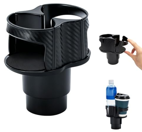 1PCS Car Cup Holder Expander, 2 in 1 Universal Double Cup Holder for Cars | Stable and Anti Shake, Premium Material No Spills or Leaks During Bumps, Suitable for Most Water Cups and Bottles