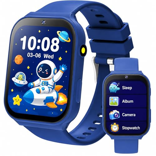 Kinder Smartwatch mit Spielen & Sport, Kinderuhr Mädchen & Jungen Geschenk | IP68, Fitness Activity Tracker, 24/7 Schlafmonitor, 18 Spiele, Wecker, Schrittzähler, DIY-Hintergrundbilder, Ohne App/Telefon
