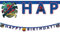 Procos 89454 - Girlande Happy Birthday, Spiderman Team Up, Länge 2 m, Buchstaben-Girlande, Schriftzug, Hänge-Dekoration, Geburtstag, Mottoparty