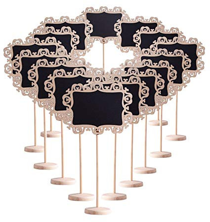 Youngine Pack von 15, Mini Chalkboards Karten mit Staffelei-Stand für die Kennzeichnung von Erinnerungen, Hochzeiten Tischkarten, Food Signs, Party Supplies (Welle)