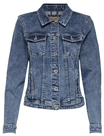 ONLY Womens Onltia Dnm Bb Mb Bex02 Noos Denim Jacket, Blue (Medium Blue Denim), 12 UK