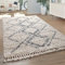 Paco Home Teppich Wohnzimmer, Schlafzimmer/Hochflor Shaggy in versch. Designs Farben und Größen, Grösse:200x290 cm, Farbe:Creme 11