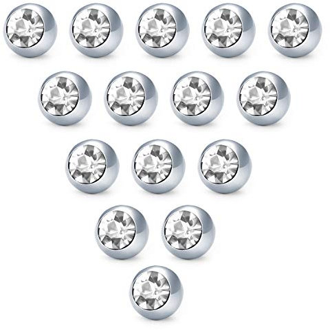 Funseedrr Silber Piercing kugeln Set 1,6mm Gewinde Edelstahl 5mm Ersatzkugel Schraubkugel