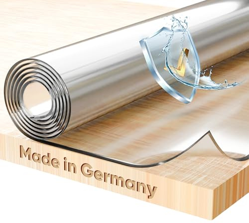 BEAUTEX Tischdecke transparent 2 mm glasklar V-Kante Rechteckig 95x200 | Tischschutz & Tischfolie nach Wunschmaß, Made in Germany, wasserdicht, lebensmittelecht, robust, pflegeleicht