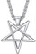 PROSTEEL Herren Edelstahl umgekehrt Stern Anhänger Halskette Satan Solomon Pentagramm mit 60cm Weizenkette Glückbringer Amulett Modeschmuck Accessoire für Männer Jungen