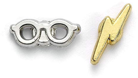 Harry Potter Blitz und Brille Frauen Ohrstecker-Set silberfarben