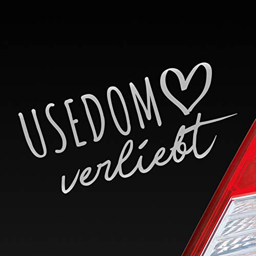 Hellweg Druckerei Usedom verliebt Herz Insel Ostsee Liebe Car Auto Aufkleber Sticker Heckscheibenaufkleber