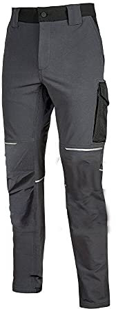 U-Power World, Pantaloni Cargo Slim Fit, con Multitasche Frontali e Laterali, Pantaloni Comodi ed Estensibili, con Bottone Frontale, Tessuto Traspirante (ASPHALT GREY - 2XL)