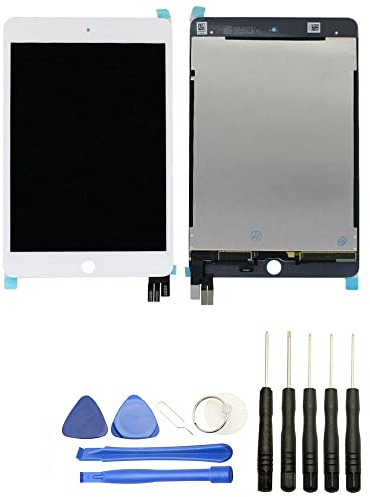 Visiodirect® Ecran Complet: Vitre Tactile + Ecran LCD Compatible avec IPad Mini 5 A2133 A2124 A2125 Taille 7.9 Blanc + Kit Outils