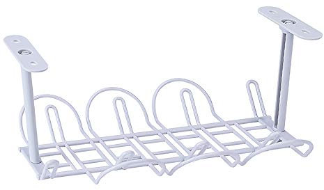 Kabelführung unter dem Schreibtisch, 32 x 17 x 14 cm, Kunststoff, für Kabel- und Netzkabel-Organizer (grau)