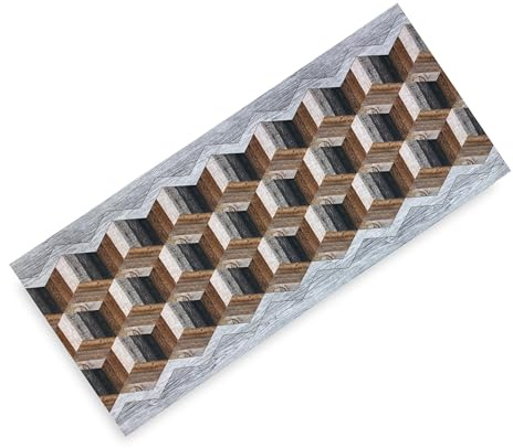 Tex family TAPPETO Runner da CUCINA Passatoia Antiscivolo GEOMETRICO made in Italy - Cm. 50x260