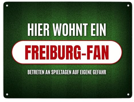 Hier wohnt ein Freiburg-Fan Metallschild XXL