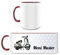 Manutextur Tasse Mit Namen - Personalisiert - Motiv Roller 01 - Viele Farben - Weiß/Marone - Persönliches Geschenk Mit Wunsch-Motiv und Wunsch-Name