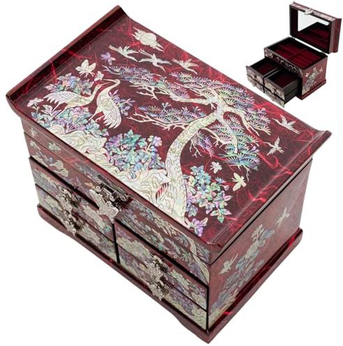 February Mountain - Handgefertigte Schmuckschatulle mit traditionellem koreanischem Design, einzigartiger Erinnerungs-Organizer für Frauen, Mama, Oma, Geschenk für Weihnachten, Geburtstag, Jahrestag