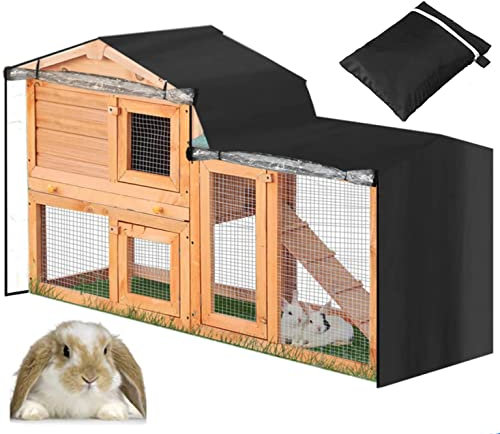 UCARE Kaninchenstallabdeckung Dreieck 420D Oxford Wasserdicht Staubdicht Meerschweinchen Tier Bunny Käfig Schutzhülle für Katzen Hamster Kätzchen Haustiere Haus Zubehör im Winter mit Reißverschlüssen