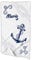 Unikatolo Badetuch WEIß Anker 70 x 140 cm mit Name Bedruckt personalisiert | Strandtuch Duschtuch Geschenk Kreuzfahrt | Gutschein Segeln Segelboot