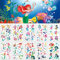 Tattoo Kinder, Temporäre Tattoos für Kinder 10 Blätter, Meerjungfrau Temporäre Tattoo Set, Cartoon Kindertattoos, Wasserdichte Sticker für Mädchen Jungen Kindergeburtstag Mitgebsel Party
