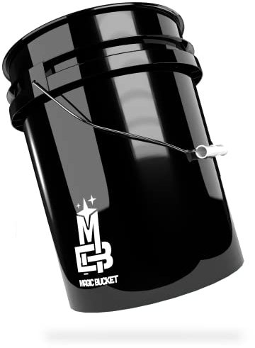 MAGIC BUCKET | Wascheimer für Auto Handwäsche Schwarz | 5 US GALLONEN ca. 20 Liter | kompatibel mit Grit Guard, Detail Guardz Dirt Lock, Chemical Guys Dirt Trap