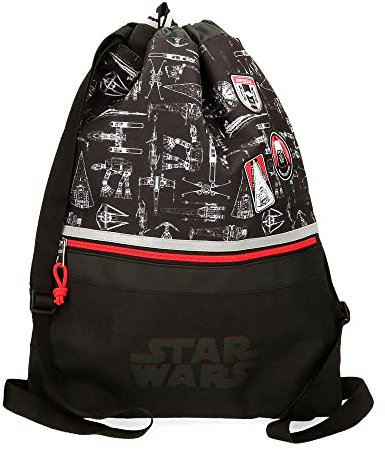 Star Wars Space Mission Rucksack mit Reißverschluss, Schwarz, 35 x 46 cm, Polyester