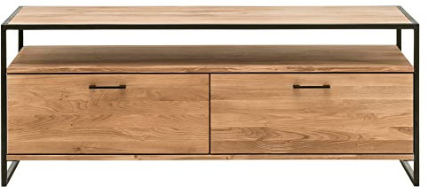 TV Lowboard Eiche massiv geölt, inkl. Beleuchtung, B/H/T: ca. 155/60/52 cm