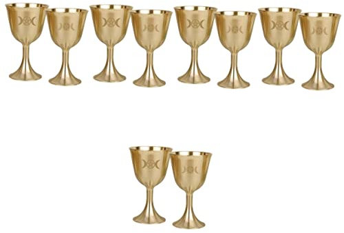 YARNOW Calice Saint Graal 10 Pcs Bar Européenne Richesse Triple Thé Calice Potable Décoration En Laiton Et Café Bureau Bouddhisme Petits Gobelets Année Gobelet Bouddhiste De