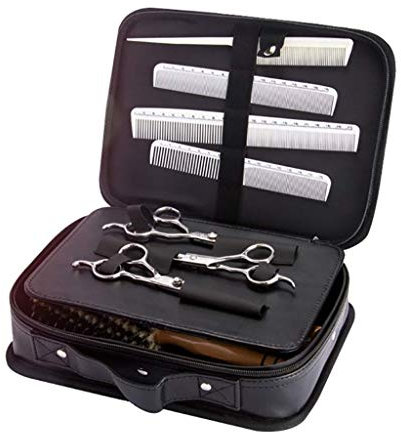 Fondina professionale per forbici da parrucchiere Borsa per forbici da barbiere di grande capacità Custodia per marsupio da barbiere Portaoggetti in pelle per parrucchieri Cape Gown Asciugacapelli P