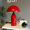 bamyum Lipeo Tischlampe Retro, Pilz Lampe Klein Rot, Pilzleuchte, Tischlampe mit Kabel, Retro Nachttischlampe, Vintage Tischleuchte Rot, Pilzlampen Wohnzimmer, Nachttischleuchte