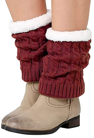 FASLOLSDP Arbeitssocken Kurze Kniewärmer und Beinwärmer Gestrickte und verdickte warme Stiefel aus Wolle und Stulpen Socken Angler