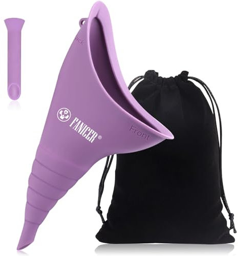 Wiederverwendbare Urinella für Frauen, Pinkelhilfe für Frauen mit 1Stücke Pisntrichter, Tragbares Frauenurinal für Unterwegs,Camping,Wandern (Lila)